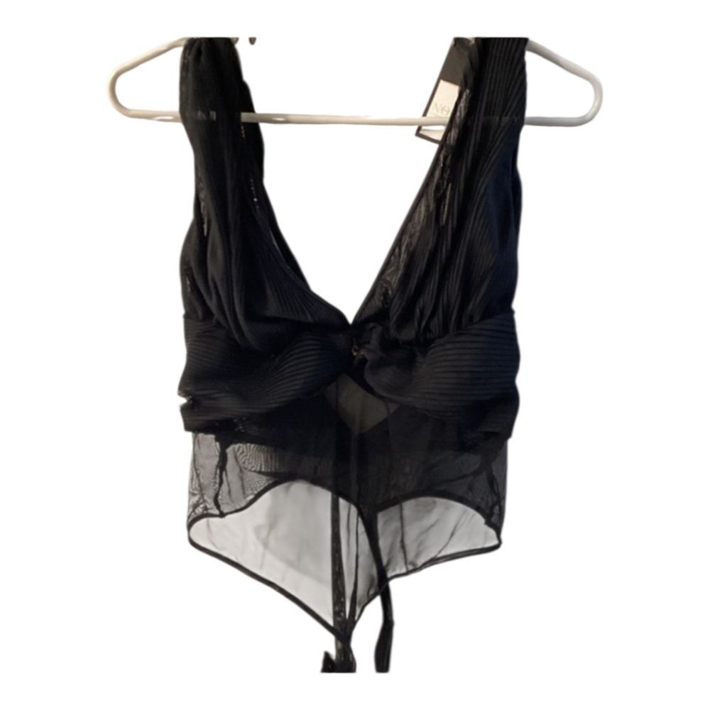 Noir Black Sheer Lingerie Bodysuit New